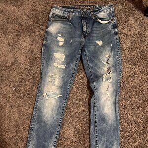 American Eagle Ripped Skinny Jeans 28x30